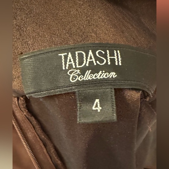 Tadashi Shoji brown gown with metallic sheen | size 4 - Picture 13 of 15